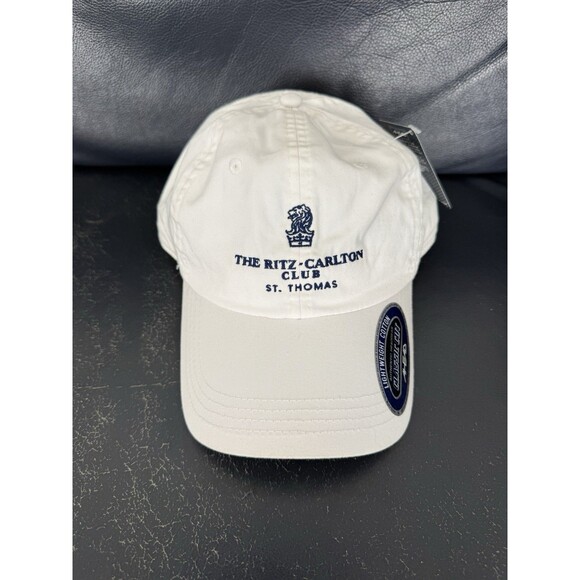 The Ritz Carlton St Thomas Hat Cap Back Mens One Size White Imperial New - Picture 1 of 2